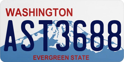 WA license plate AST3688