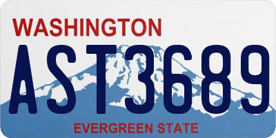 WA license plate AST3689