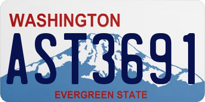 WA license plate AST3691
