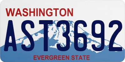 WA license plate AST3692