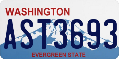 WA license plate AST3693