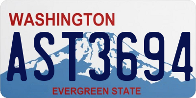 WA license plate AST3694