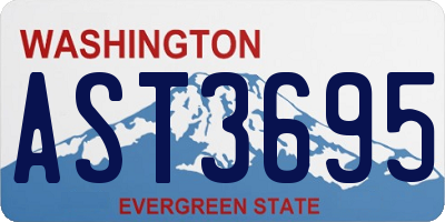 WA license plate AST3695