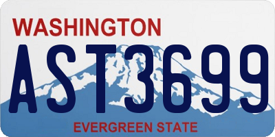 WA license plate AST3699