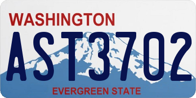 WA license plate AST3702