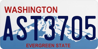 WA license plate AST3705