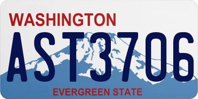 WA license plate AST3706