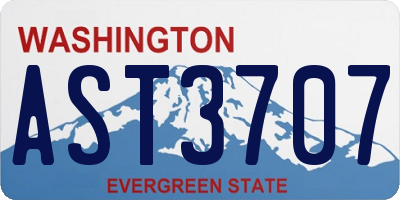 WA license plate AST3707