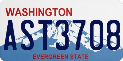 WA license plate AST3708