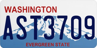 WA license plate AST3709