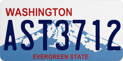 WA license plate AST3712