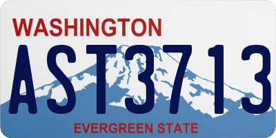WA license plate AST3713