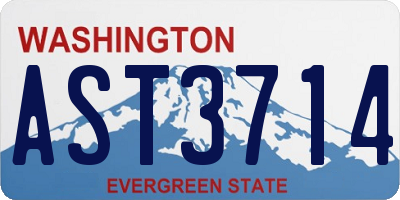 WA license plate AST3714