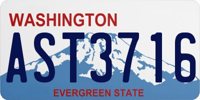 WA license plate AST3716