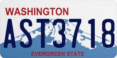 WA license plate AST3718