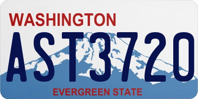 WA license plate AST3720