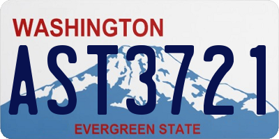 WA license plate AST3721