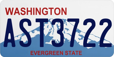 WA license plate AST3722