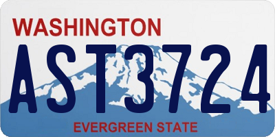 WA license plate AST3724