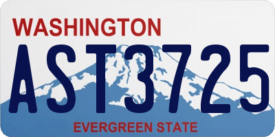 WA license plate AST3725