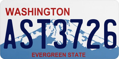 WA license plate AST3726