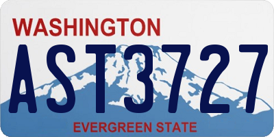 WA license plate AST3727