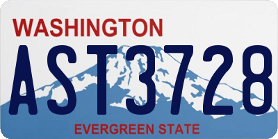 WA license plate AST3728