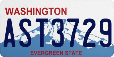 WA license plate AST3729