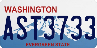 WA license plate AST3733