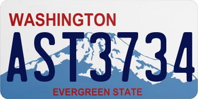 WA license plate AST3734
