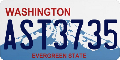 WA license plate AST3735