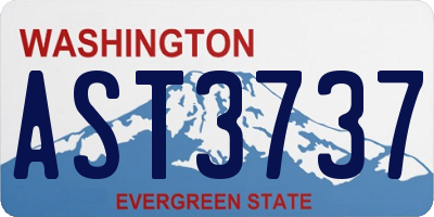 WA license plate AST3737