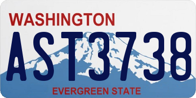 WA license plate AST3738