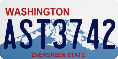 WA license plate AST3742