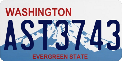 WA license plate AST3743
