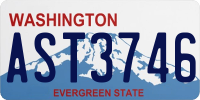 WA license plate AST3746