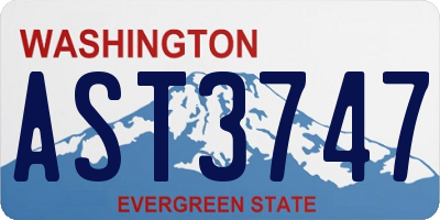 WA license plate AST3747