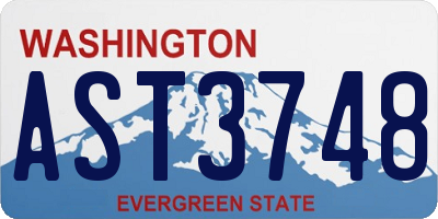 WA license plate AST3748