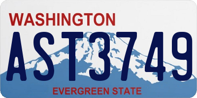 WA license plate AST3749