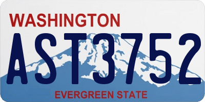 WA license plate AST3752