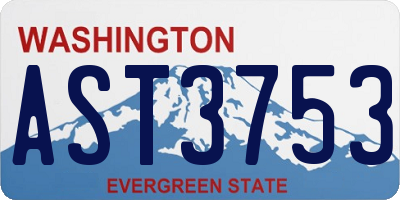 WA license plate AST3753