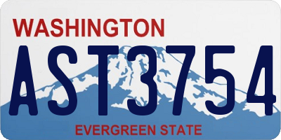 WA license plate AST3754