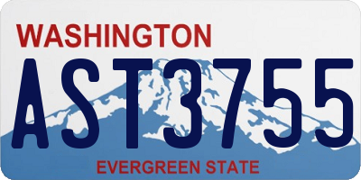 WA license plate AST3755