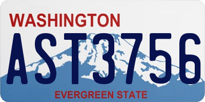 WA license plate AST3756