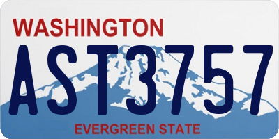 WA license plate AST3757