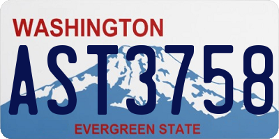 WA license plate AST3758