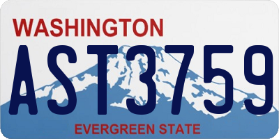 WA license plate AST3759