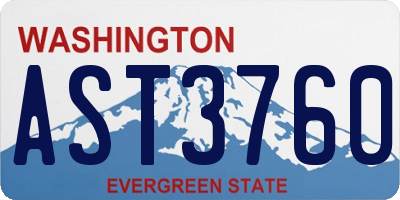 WA license plate AST3760