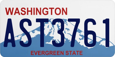 WA license plate AST3761