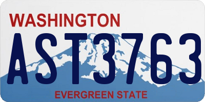 WA license plate AST3763